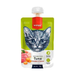 Wanpy Adult Cat Tasty Meat Tuna Chicken & Carrot 90 g Pouch - Confiance Co