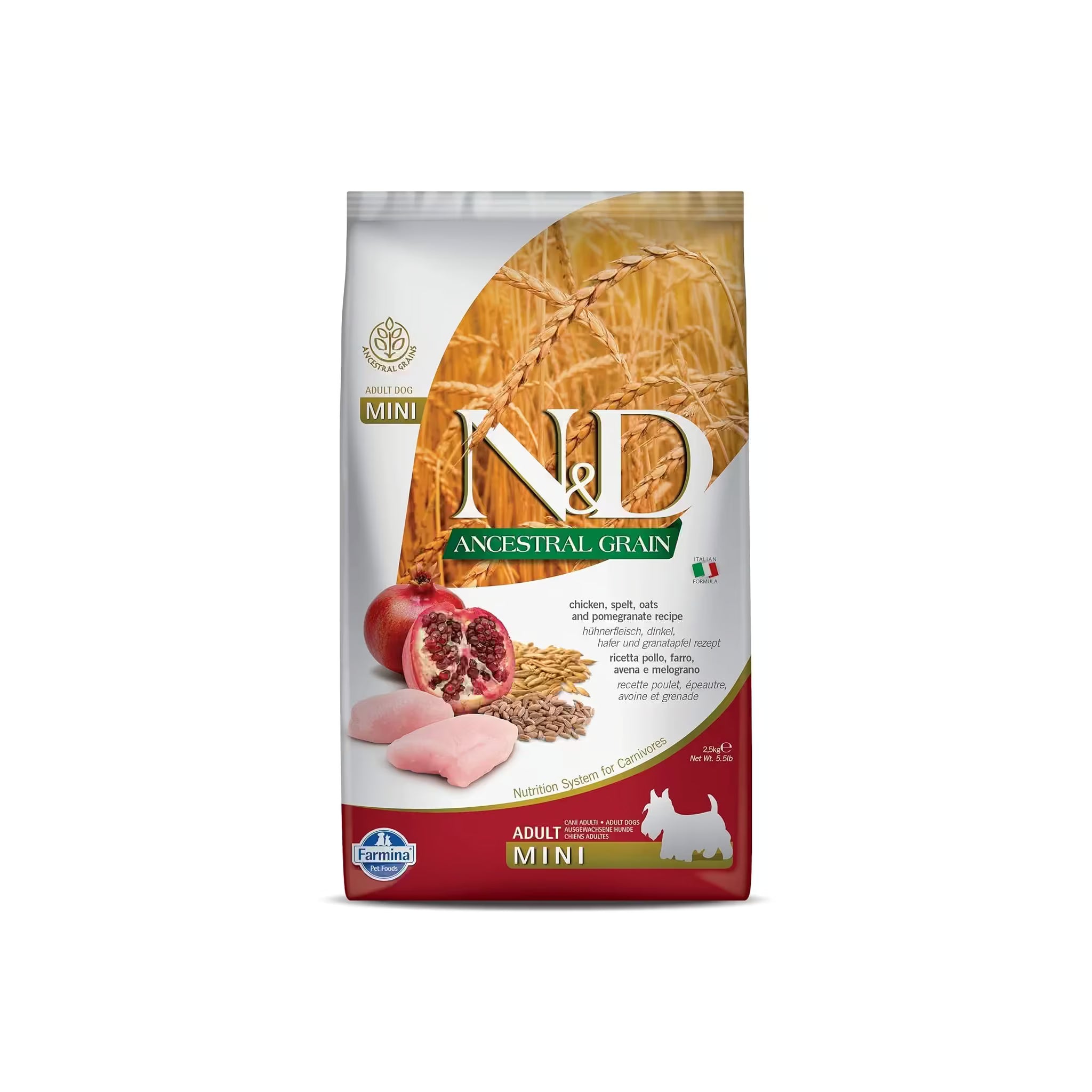 Farmina Adult Dog N & D LG Chicken & Pomegranate Mini 2.5 Kg Bag