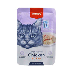 Wanpy Adult Cat Real Meat Chicken & Crab 85 g Pouch