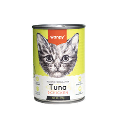 Wanpy Holistic formulation Cat Can for Kitten Tuna+Chicken 375g