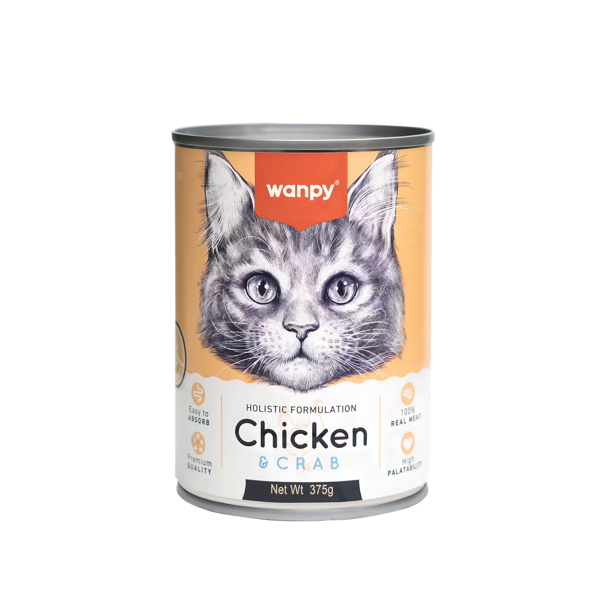 Wanpy Holistic formulation Cat Can Chicken+Crab 375g