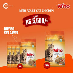 Mito Adult Cat Chicken 1 Kg 50+4 Deal - Confiance Co