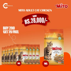 Mito Adult Cat Chicken 1 Kg 200+20 Deal - Confiance Co